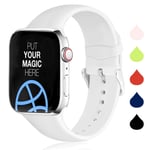 Sichen Replacement Strap Compatible with Apple Watch Strap 44mm 42mm, Soft Silicone Waterproof Bracelet Strap Wrist Bands for Apple Watch SE/iWatch Series 6/5/4/3/2/1, 42mm/44mm-S/M, White