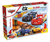 Lisciani, Maxi Puzzle pour enfants a partir de 6 ans, 150 pièces, 2 en 1 Double Face Recto / Verso avec le dos à colorier - Disney Cars - 91805
