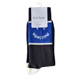 Paul Smith PS Face Socks Mens 1 Pair Size UK 7 to 9 - Black/Blue - Cotton