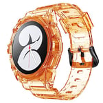 System-S Coque et bracelet 40mm TPU pour Samsung Galaxy Watch 5 4 Smartwatch Orange, Orange transparent, Eine Grösse
