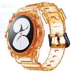 System-S Coque et bracelet 40mm TPU pour Samsung Galaxy Watch 5 4 Smartwatch Orange, Orange transparent, Eine Grösse