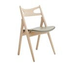 Carl Hansen - CH29P Sawbuck Chair, Vitoljad Ek, Lädergrupp A Loke - 7240 - Matstolar