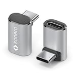 Sonero USB-C mâle vers prise USB-C coudée à 90°, adaptateur USB-C, 40Gbps, 240W, 8K60Hz, boîtier en aluminium, argent