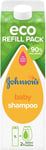 Johnson's Baby Shampoo Gently Cleanse Hair No More Tears Eco Refill 1 x 1 Litre