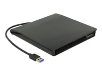 Delock 5.25" External Enclosure Slim Sata > Usb 3.0 - Förvaringslåda - Sata - Usb 3.2 (Gen 1) - Svart