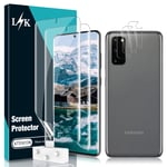 LϟK 5 Pack Screen Protector for Samsung Galaxy S20 - S20 5G with 2 Pack TPU Screen Protective Film and 3 Pack Camera Lens Protector - Bubble Free Ultrasonic Fingerprint High Definition 6.2 inch