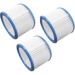 Vhbw - Set de filtres 3x Filtre plissé compatible avec Nilfisk / Alto / Wap Multi 20, 30 aspirateur à sec ou humide - Filtre à cartouche
