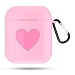 Protective Case Cmf Heart Pattern Apple Wireless Earphones Charging Box Dust-proof Shockproof Outdoor Protective Case for Airpods(Black) (Color : Pink)