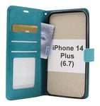 Crazy Horse Wallet iPhone 14 Plus (6.7) (Turkos)