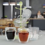 6 Bodum Double Wall Cups BPA Free Hot Coffee Tea Insulated Mug Tree Stand Holder