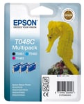 Genuine Epson TO48C Seahorse Tripple Pack Ink Cartridges, T0481 T0482 T0483 T48C