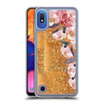 Head Case Designs Official Monika Strigel Rose My Garden Gold Clear Hybrid Liquid Glitter Compatible for Samsung Galaxy M10 (2019)