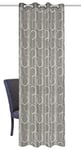 Home Wohnideen 53662 Enola Rideau à œillets en Tissu de décoration Jacquard Gris 245 x 140 cm