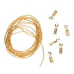 80 cm lång kedja / smyckeskedja, tunn – mässing pläterad med 9 karat guld