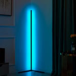 Floor lamp 20W RGB Color Changing Standing Corner Lamp, Tall Lamp Dimmable LED with Remote Control for Gaming Room, Living Room, Bed Room Black
