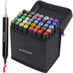 40-pack - Dubbelsidiga Tuschpennor med Fodral - Pennor multicolor 610