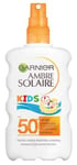 GARNIER AMBRE SOLAIRE KIDS SUN CREAM SPRAY SPF50+ EXPIRY SEPTEMBER 2024 200ml