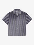 Lacoste Short Sleeve Monogram Print Shirt, Blue/Multi
