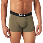 BOSS Mens Trunk Identity Logo-Waistband Trunks in Cotton, Modal and Stretch Green