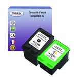 Lot de 2 Cartouches compatibles type T3AZUR pour imprimante HP Psc 1510, 1513 (336+342) 18ml - Noire et Couleur
