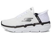 Skechers Homme Max Cushioning Slip-ins – Athletic Workout Running Walking Chaussures avec Mousse à mémoire de Forme Basket, Blanc/Noir, 43 EU