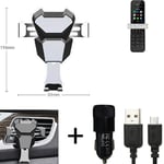 Car holder air vent mount for Nokia 2720 Flip + CHARGER Smartphone