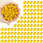 Mini gula ankor ankungar Tiny Duckies trädgård landskap akvarium dockhus krukväxter dekoration 100 st