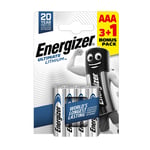 4 x Energizer AAA ULTIMATE Lithium Batteries LR03 L92 Digital Camera 2048 expiry