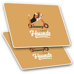 2 x Rectangle Stickers 7.5 cm - Love Hounds Beagle Puppy Dog Cool Gift #24509