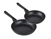 Ninja ZEROSTICK Classic Cookware Frying Pans 20cm and 24cm, 2 Frying Pans, Smooth Aluminium, Induction Compatible, Oven Safe to 180°C, Black CW50020UK/CW50024UK