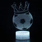Nattlampa Visuell Nyhet Touch-knapp 3D LED Bordlampa Nyhet USB Krona Fotboll Form Nattlampa Barnbelysning Sovgåvor