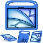 iPad Air 11 6th Gen (2024) Stöttåligt skal/fodral med handtag - Perfekt för barn, blå
