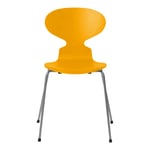 Fritz Hansen - Myran 3101 färgad askfanér stålstativ silvergrå true yellow - Matstolar - Arne Jacobsen - Gul - Metall/Trä