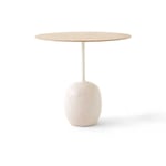 Tradition Lato LN9 er et bord i eik og marmor som ved første øyekast minner om en skulptur. Basen av oval bordplaten lakket smal oval, absolutt tidløst sidebord. Bordet kommer to størrelser flere varianter.</p> &tradition Bord LN9, Ivory White/Eik 5705385023563