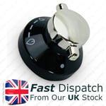 for Stoves Gas Hob Knob Oven Chrome & Black Switch Dial Cooker