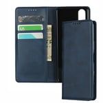 Zouzt Vagen Leather Folio Flip Wallet Case Compatible With Sony Xperia 5 II 5G with Magnetic Closure/Kickstand Feature/Card Slots (Blue)