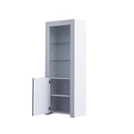 Ding Sideboard Cupboard Unit RGB led Lighted 5 Shelf Cabinets Cupboard (White)