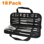ZOSUO 18Pc Heavy Duty Grill Accessories for Top Chef - Professional Grill Tools Set & Basic BBQ Tools for Backyard Restaurant Outdoor Kitchen - Deluxe Grill Gift for Dad on Father'S Day Birthday