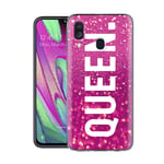 Yoedge Samsung Galaxy A40 Phone Case, Clear Transparent Personalised Print Patterned Ultra Slim Shockproof TPU Silicone Gel Protective Film Cover Cases for Samsung Galaxy A40, Queen