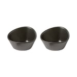 LIND DNA Curve Stoneware skål 2-pack Svart