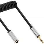 InLine Slim - Rallonge de câble audio - mini jack 4 pôles mâle pour mini jack 4 pôles femelle - 50 cm - noir - bobiné