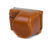 Camera Bag Case for Sony NEX A5000 / A5100 Faux Leather Brown Bag CC1312c