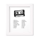 Daft Punk Poster Framed Gift, Band Song Lyrics Album Art, Signed Original Mixtape Cassette Print