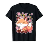 Kawaii Japanese Fox Sakura Cherry Blossom Festival Spring T-Shirt