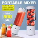 500ml Electric Fruit Juicer Glass Mini Portable Handheld Smoothie Maker Blenders Mixer USB Rechargeable for Home Travel