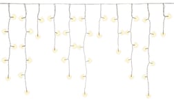 Goobay 400er LED-ljuskedja för isregn med timerfunktion och 24 V transformator för utomhusbruk, varmvitt (3000 K), för inomhus- och utomhusbruk (IP44)