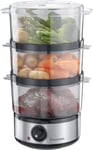 Russell Hobbs - 3 Tier Food Steamer, Auto Shut-Off, 7L, 400W, Stainless Steel