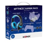 Pack Gaming Mythics PS4 Konix Casque + Station double de charge + Câble USB + Protection en silicone