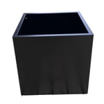 recal blomsterkasse svart 57x57x55 sort utekruke/blomsterkasse 57x57x55cm. med tilltak er laget av 1,5 mm tykk rustfritt stål. i sverige svensk lakkert ral 9006 glans 30