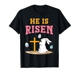 He Is Risen Bunny Sayings Happy Easter Egg T-Shirt